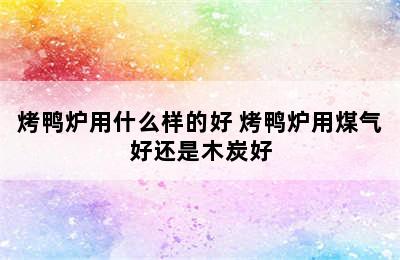 烤鸭炉用什么样的好 烤鸭炉用煤气好还是木炭好